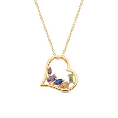 Personalized Heart-Shaped Gemstone Necklace