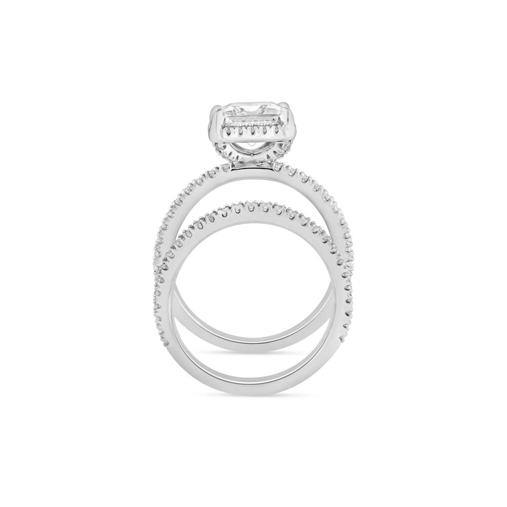 Lab Grown Diamond Princess-Cut Halo Bridal Set in 14K White Gold (2 3/4 ct. tw.) – Image 2 of 3
