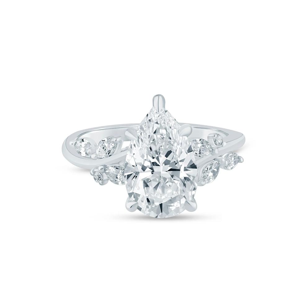 Lab Grown Diamond Pear-Shaped Engagement Ring in 14K White and Yellow Gold (3 3/8 ct. tw.) – Image 1 of 3