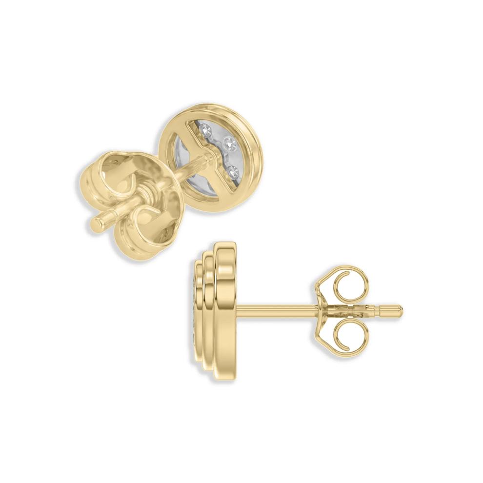 Men's Diamond Round Cluster Stud Earrings in 10K Yellow Gold (1/4 ct. tw.) – Image 2 of 2