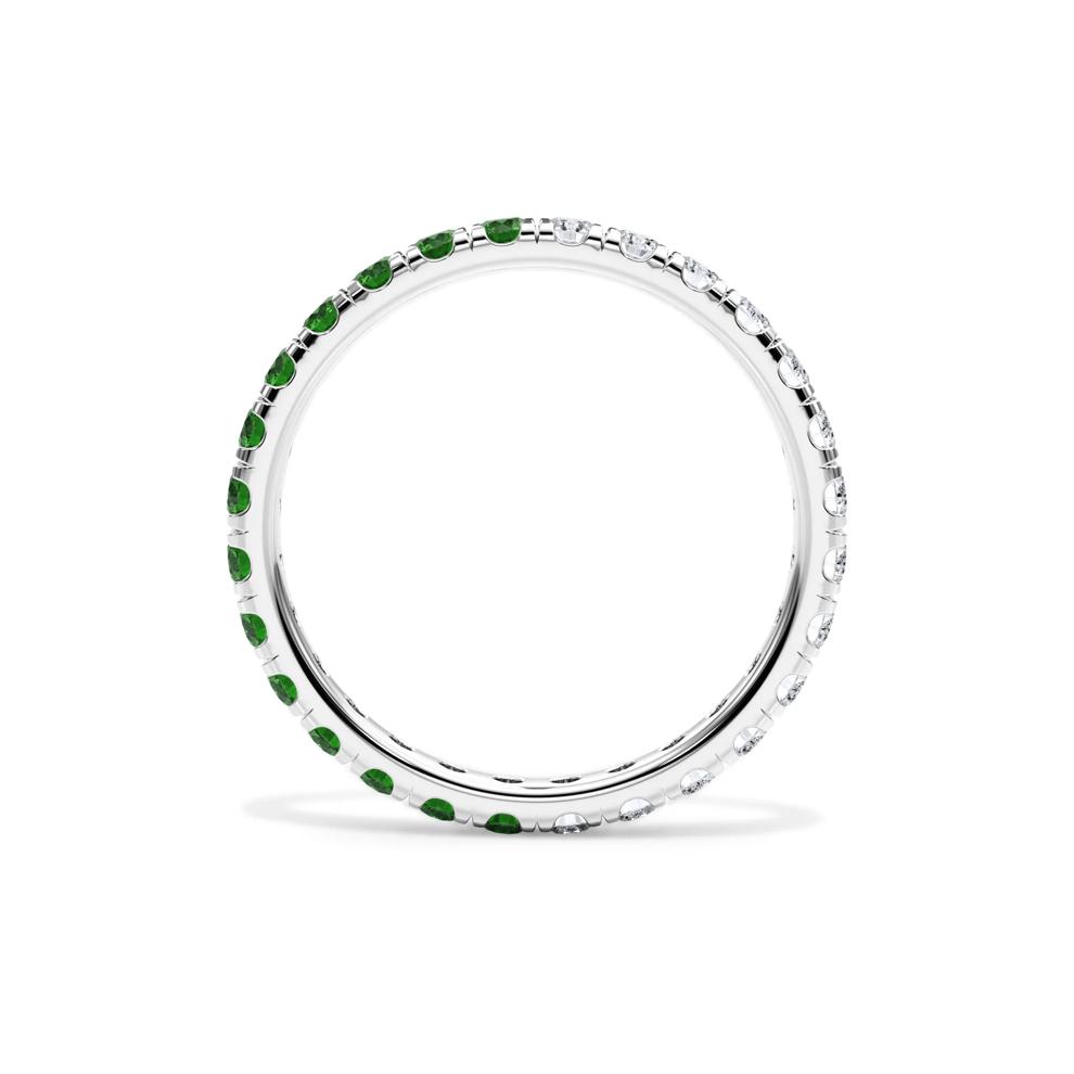 Lab Grown Diamond and Lab-Created Emerald Eternity Band in 14K White Gold (1/2 ct. tw.) – Image 2 of 4