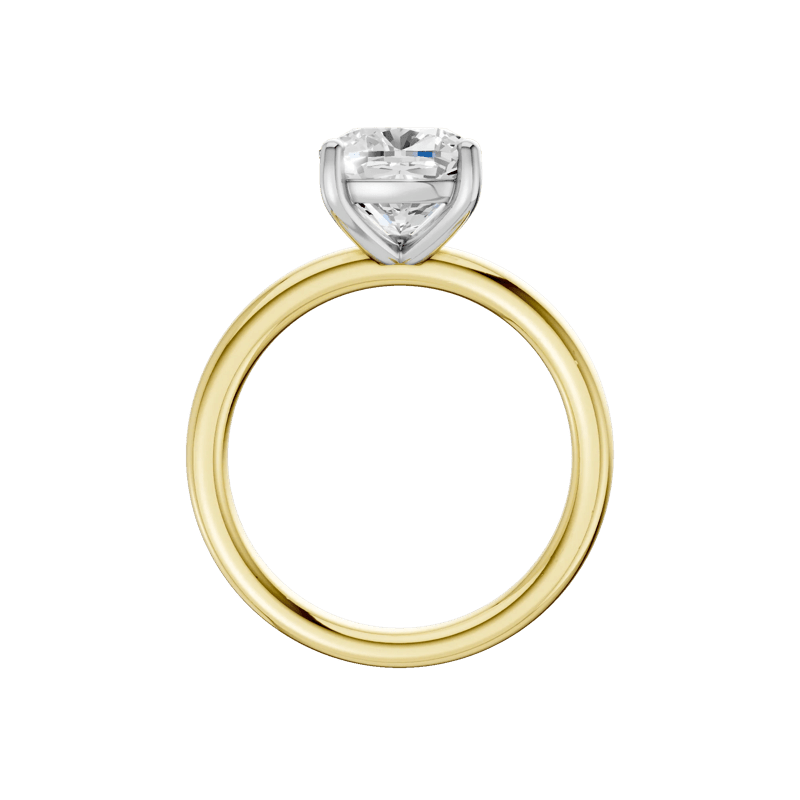 Lab Grown Diamond Elongated Cushion-Cut Engagement Ring in 14K Yellow and White Gold &#40;3 ct. tw.&#41; – Image 3 of 5