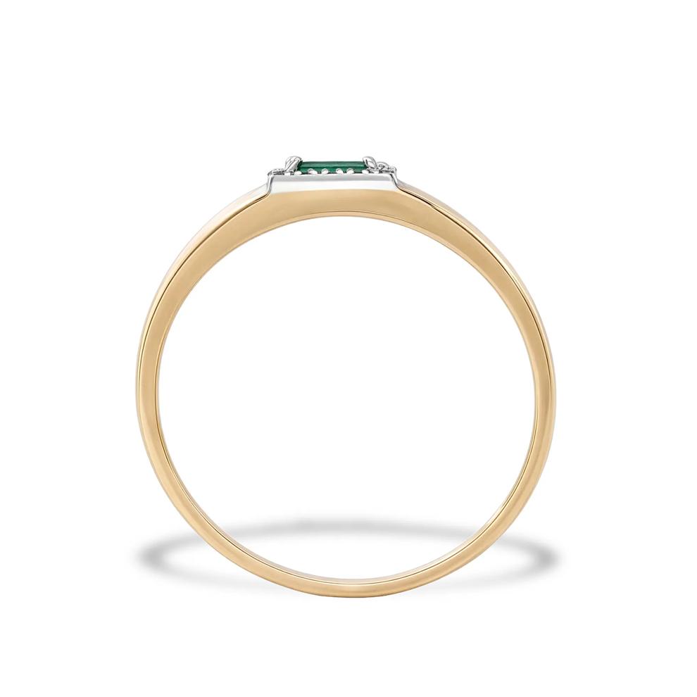 Emerald &amp; Diamond Accent Ring in 10K Yellow Gold – Image 3 of 4