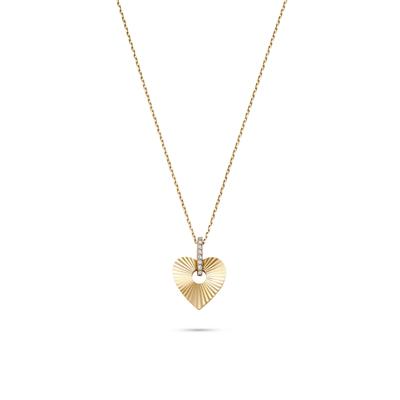 Diamond Heart Pendant in 10K Yellow Gold (1/10 ct. tw.)