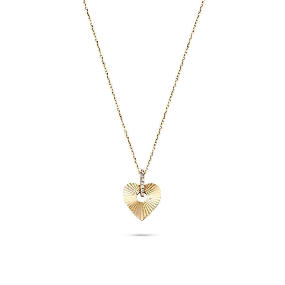 Diamond Heart Pendant in 10K Yellow Gold (1/10 ct. tw.) – Image 1 of 4