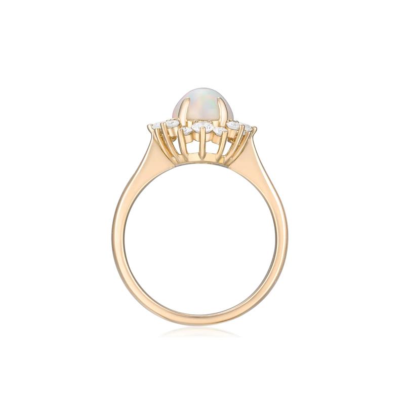 Ethiopian Opal &amp; Diamond Ring in 14K Yellow Gold &#40;1/2 ct. tw.&#41; – Image 2 of 3
