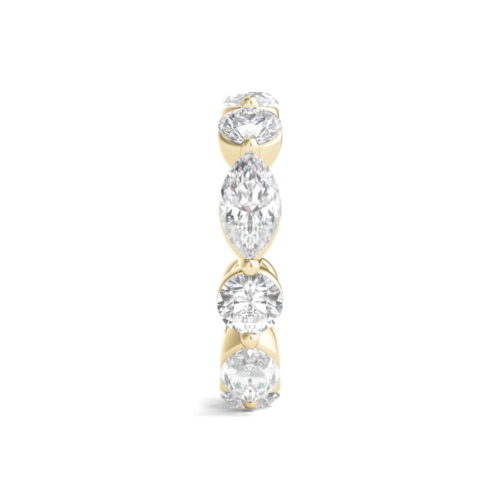 Marquise and Round-Cut Lab Grown Diamond Eternity Band in 14k Yellow Gold (5 ct. tw.) – Image 3 of 3
