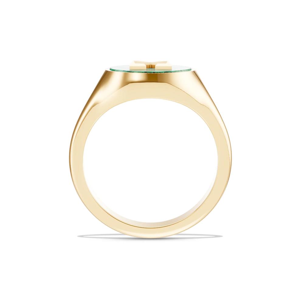 Men's Malachite Arrow Design Ring in 18K Gold Vermeil – Image 2 of 4