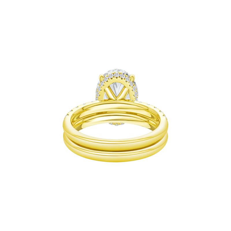 Lab Grown Diamond Oval Bridal Set in 14K Yellow Gold &#40;5 ct. tw.&#41; – Image 4 of 5