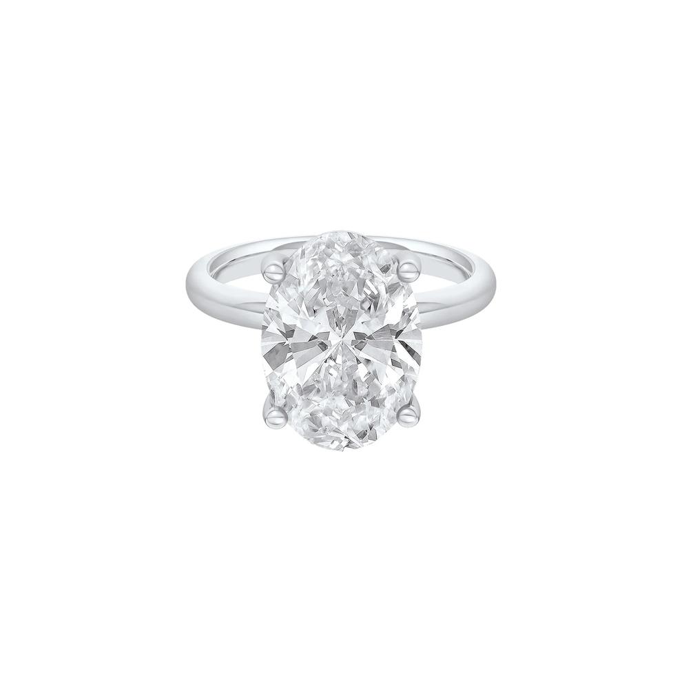 Lab Grown Diamond Oval Solitaire Engagement Ring in 14K White Gold (6 ct. tw.) – Image 1 of 4