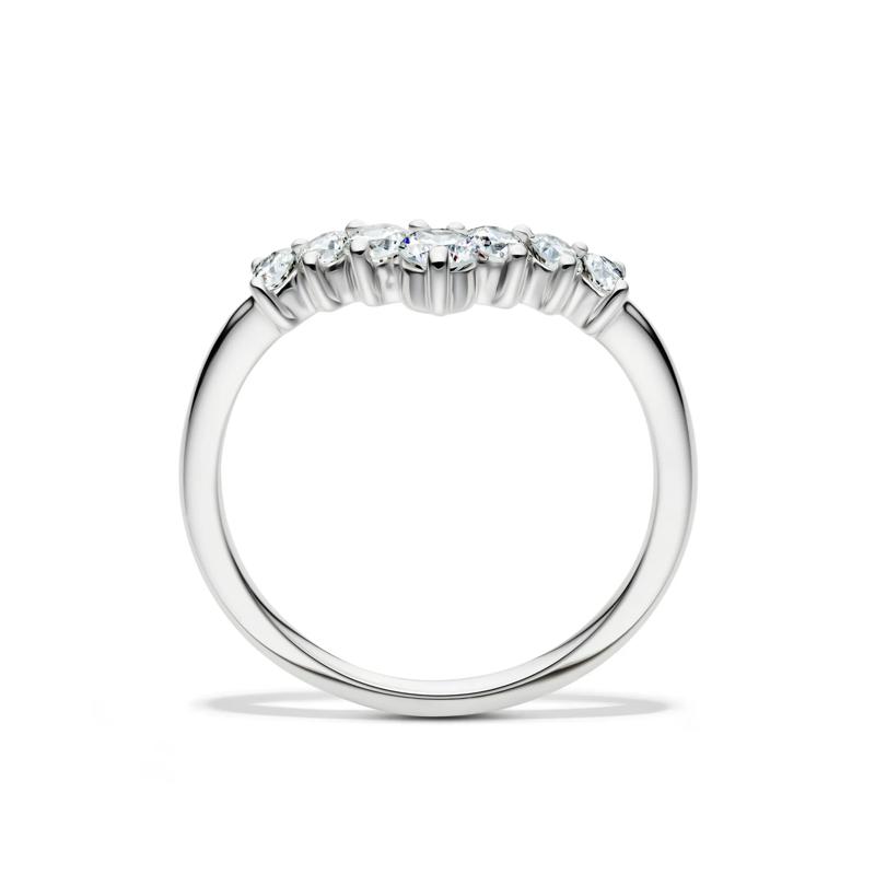 1/2 ct. tw. Diamond Contour Band in 14K White Gold – Image 2 of 4
