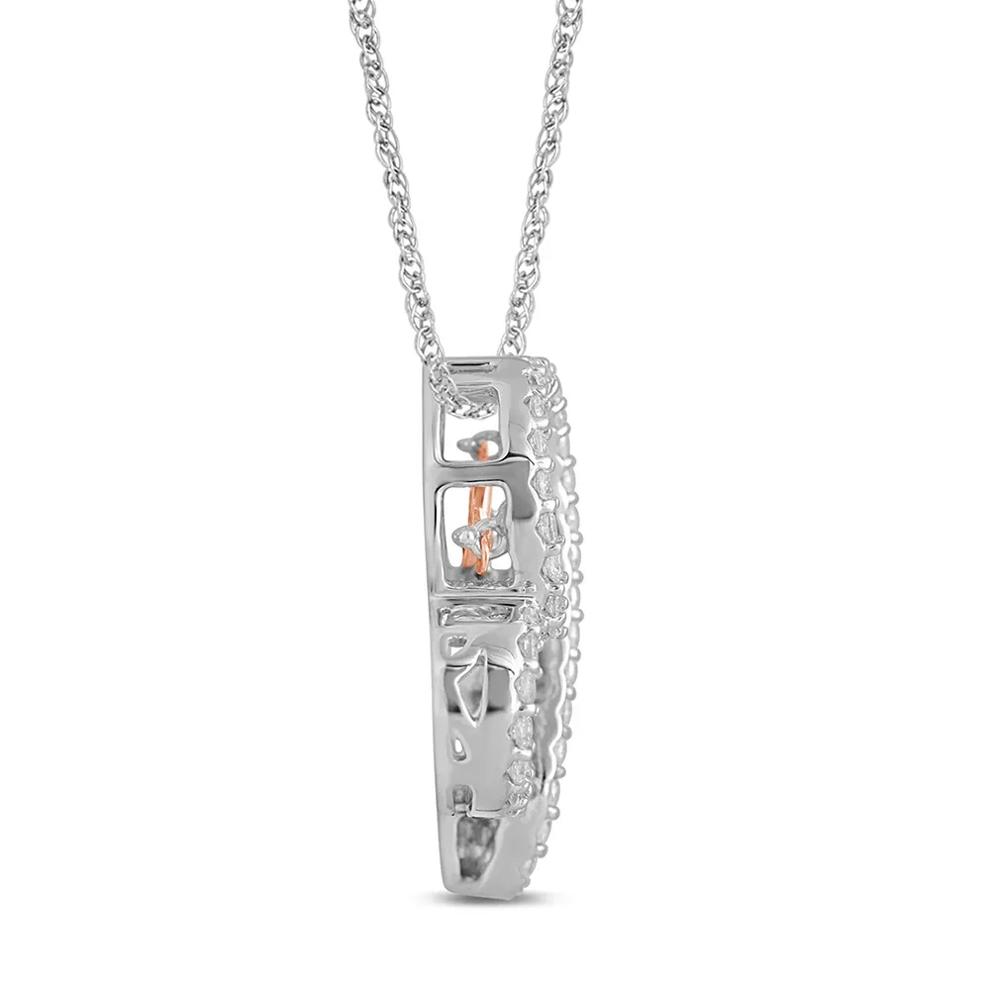 The Beat of Your Heart&amp;#174; 1/2 ct. tw. Diamond Heart Pendant in 10K White &amp; Rose Gold – Image 2 of 2