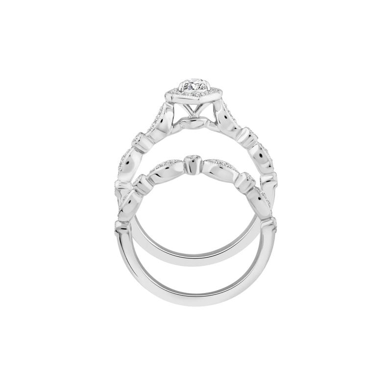 Pear-Shaped Diamond Engagement Set in 14K White Gold &#40;5/8 ct. tw.&#41; – Image 2 of 3