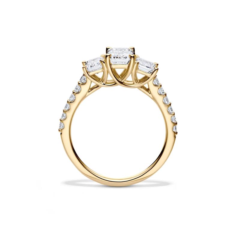 Lab Grown Diamond Emerald-Cut Three Stone Ring in 14K Yellow Gold &#40;2 ct. tw.&#41; – Image 2 of 4