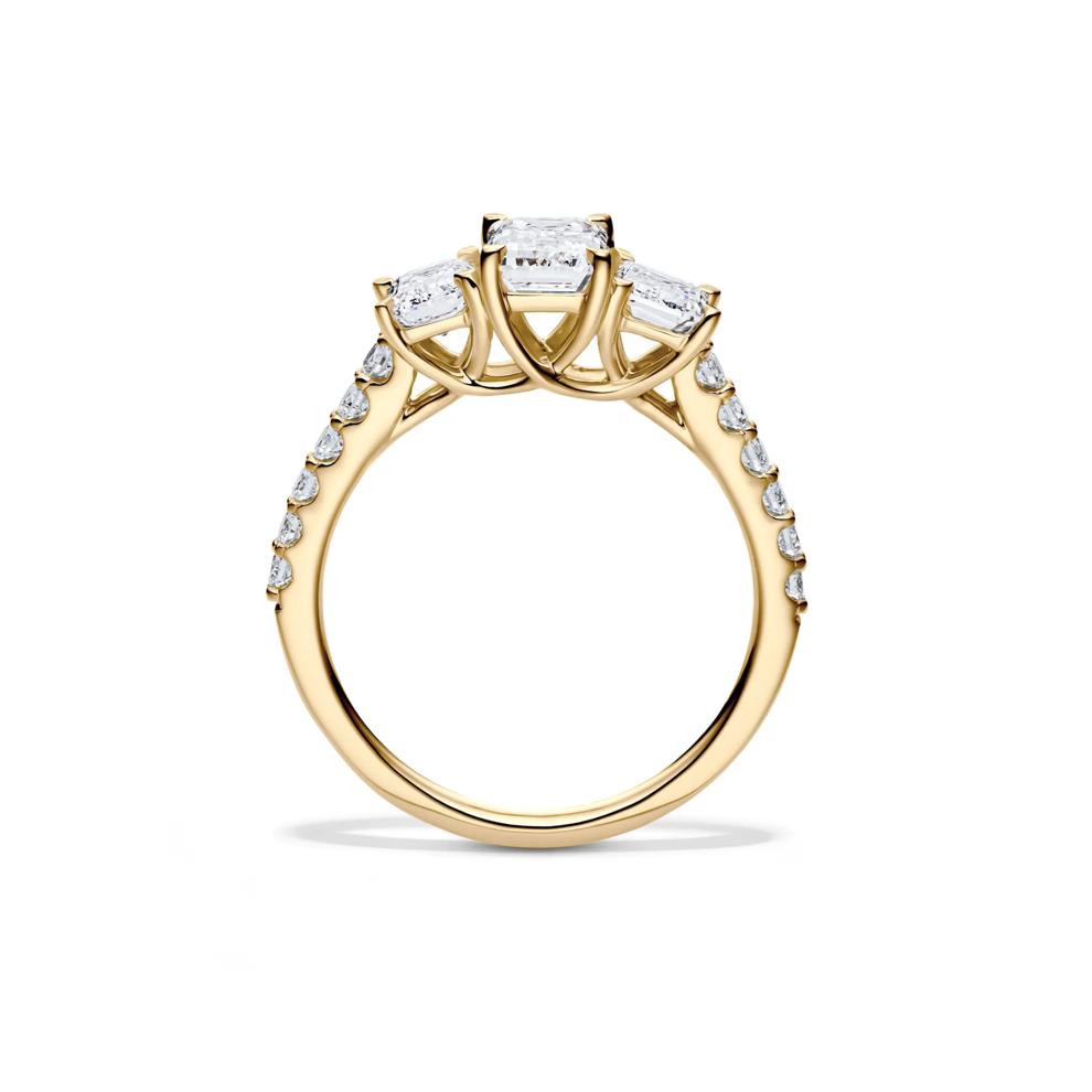 Lab Grown Diamond Emerald-Cut Three Stone Ring in 14K Yellow Gold (2 ct. tw.) – Image 2 of 4