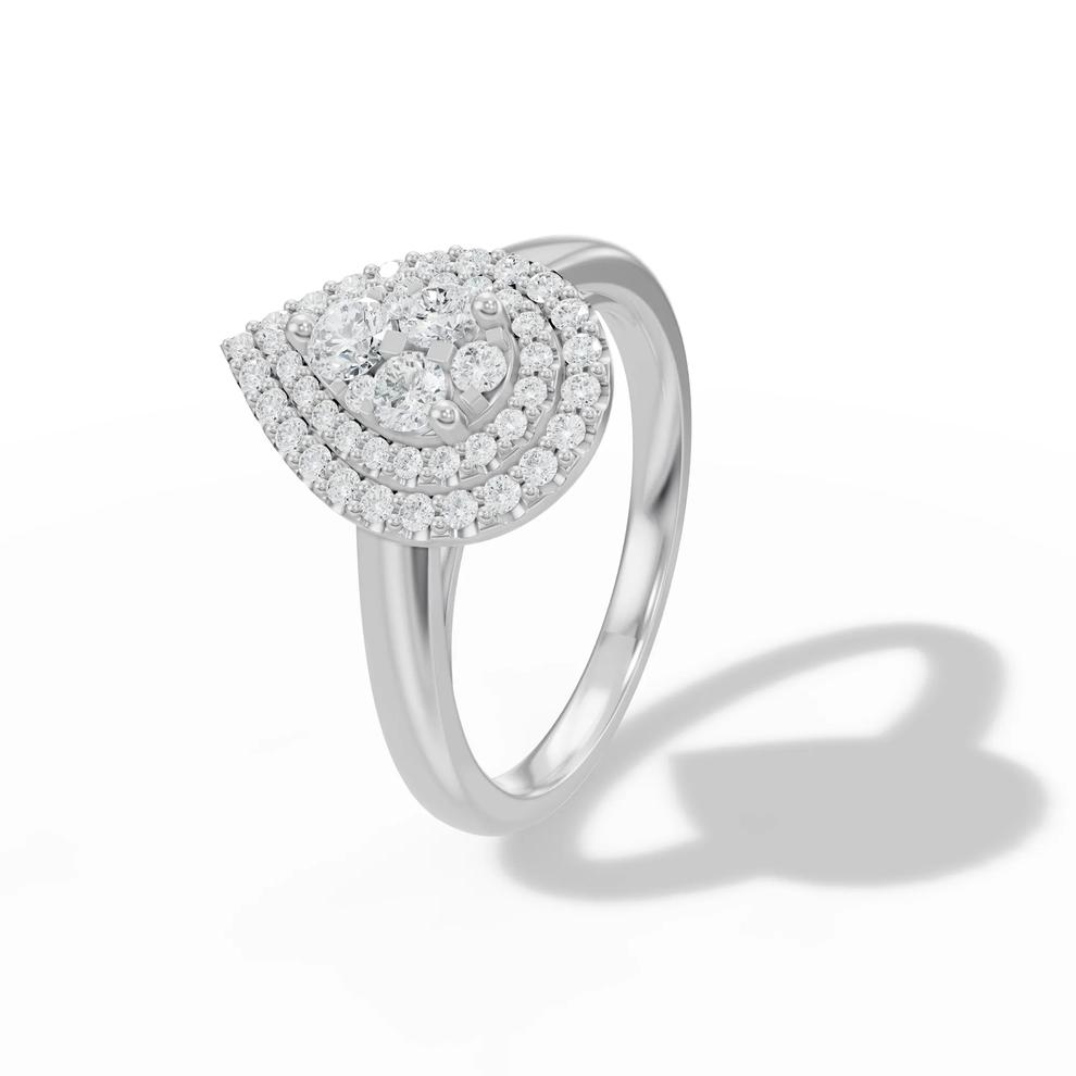 Diamond Pear-Shaped Composite Engagement Ring in 10K White Gold (1/2 ct. tw.) – Image 4 of 4