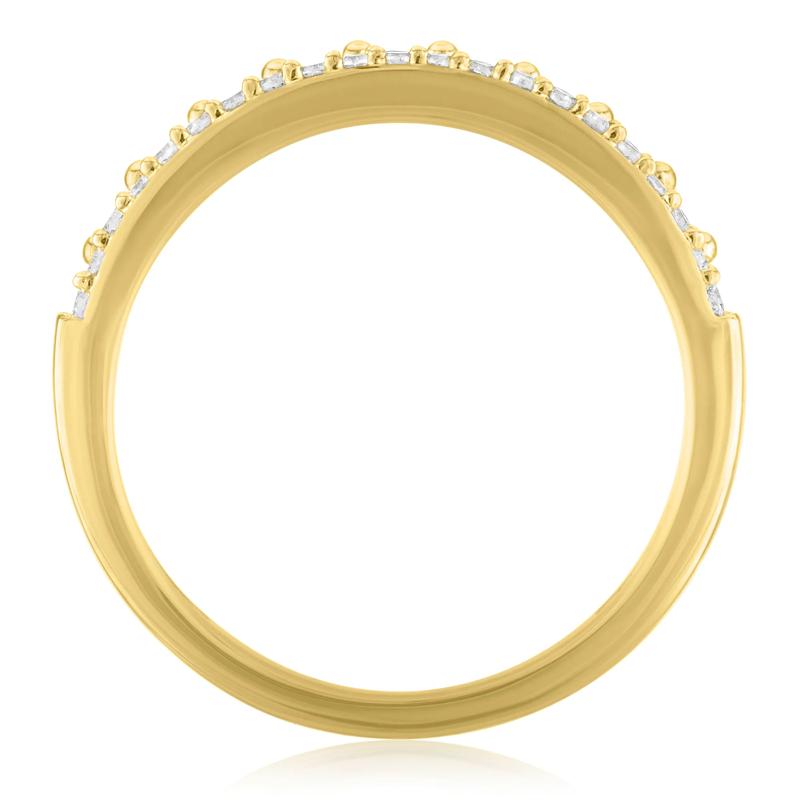 Diamond Double-Row Ring in 10K Yellow Gold &#40;1/3 ct. tw.&#41; – Image 3 of 3