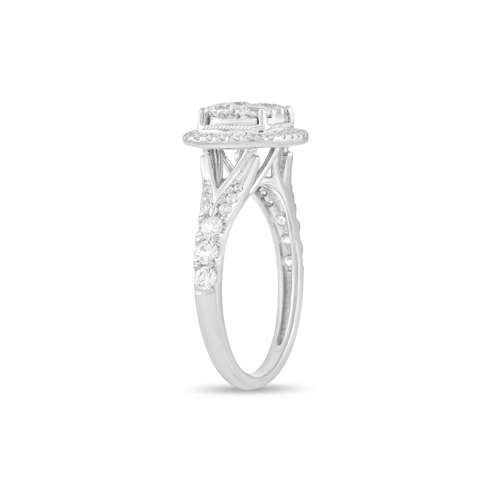 Diamond Halo Composite Engagement Ring in 10K White Gold (1 ct. tw.) – Image 3 of 4