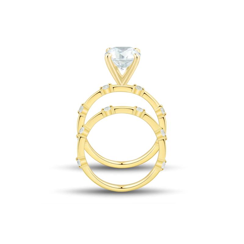 Lab Grown Diamond Semi-Mount Bridal Set in 14K Yellow Gold &#40;1/3 ct. tw.&#41; – Image 2 of 9