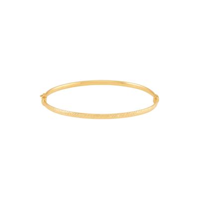 Diamond-Cut Hinged Bangle Bracelet in 14K Yellow Gold