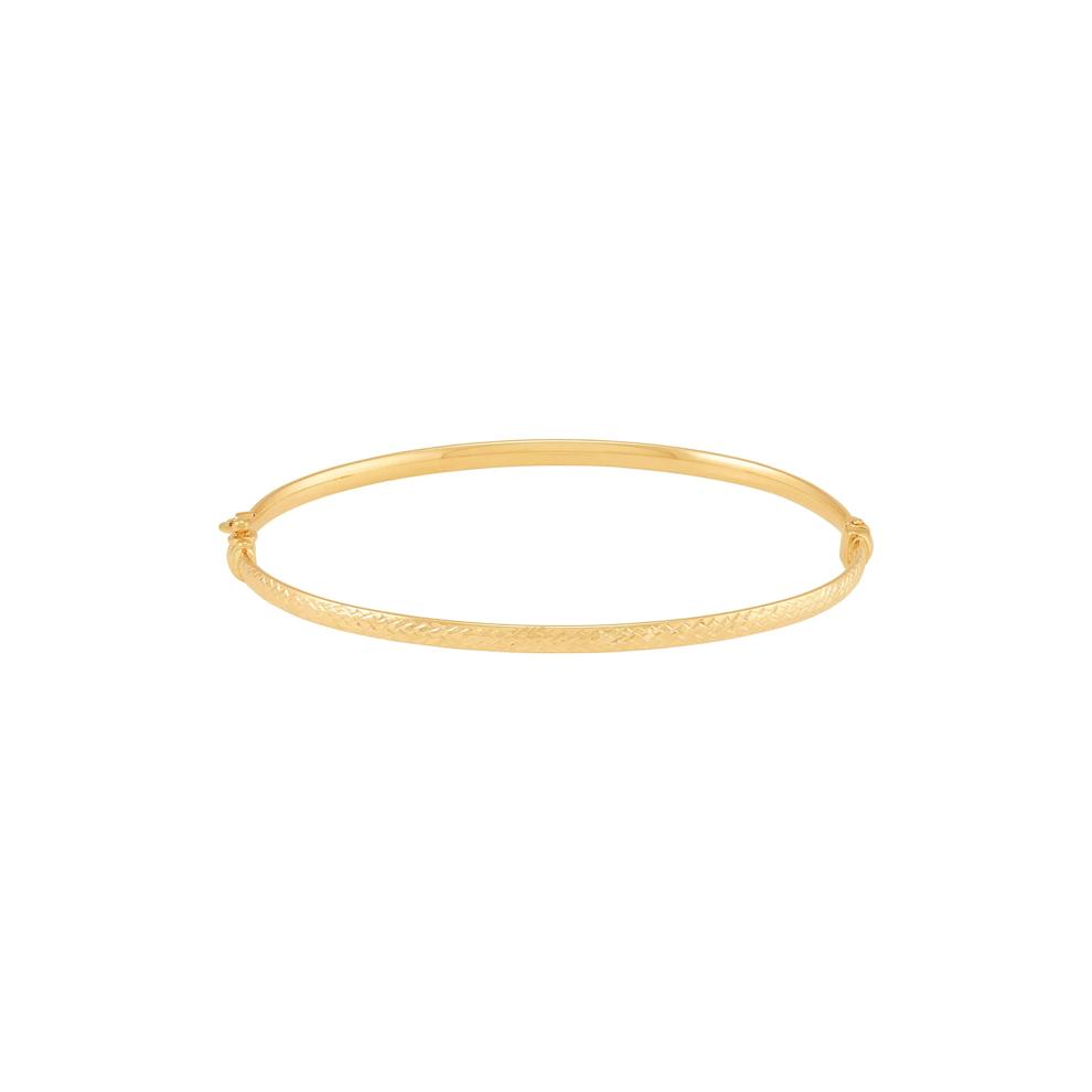 Diamond-Cut Hinged Bangle Bracelet in 14K Yellow Gold – Image 1 of 1