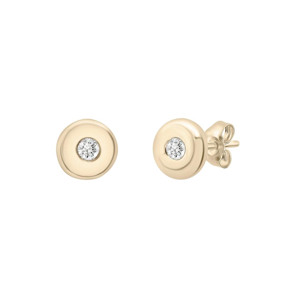 Diamond Accent Bezel Stud Earrings in 10K Yellow Gold – Image 1 of 1