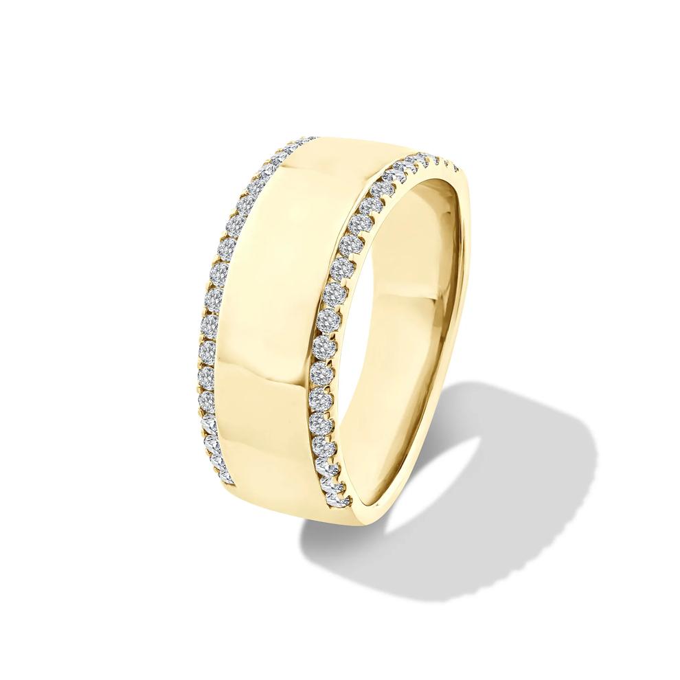 Lab Grown Diamond Double Row Bold Anniversary Band in 10K Yellow Gold (3/8 ct. tw.) – Image 4 of 4