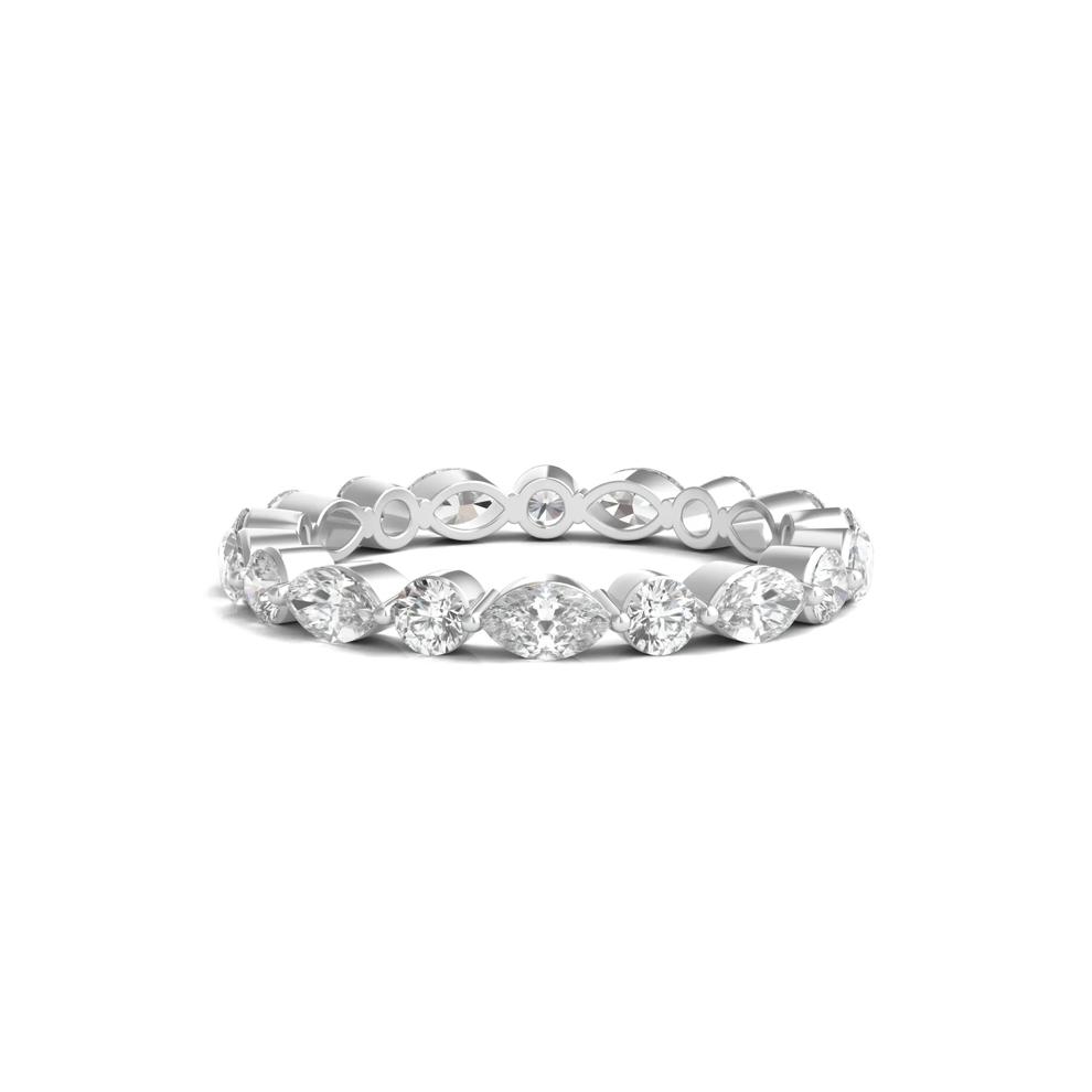 Round and Marquise-Cut Lab Grown Diamond Eternity Band in 14k White Gold (1 1/2 ct. tw.) – Image 1 of 3