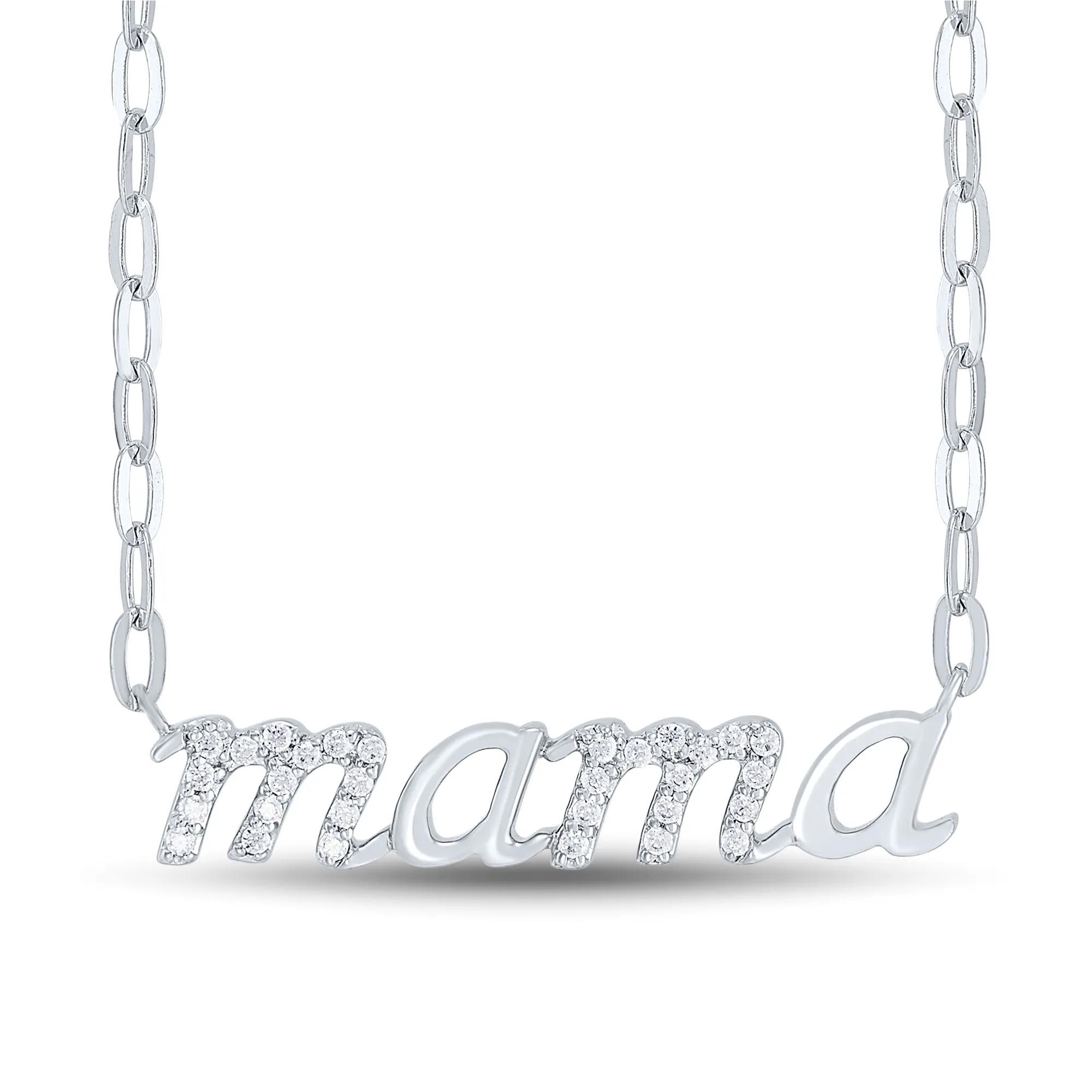 Diamond Mama Necklace in Sterling Silver