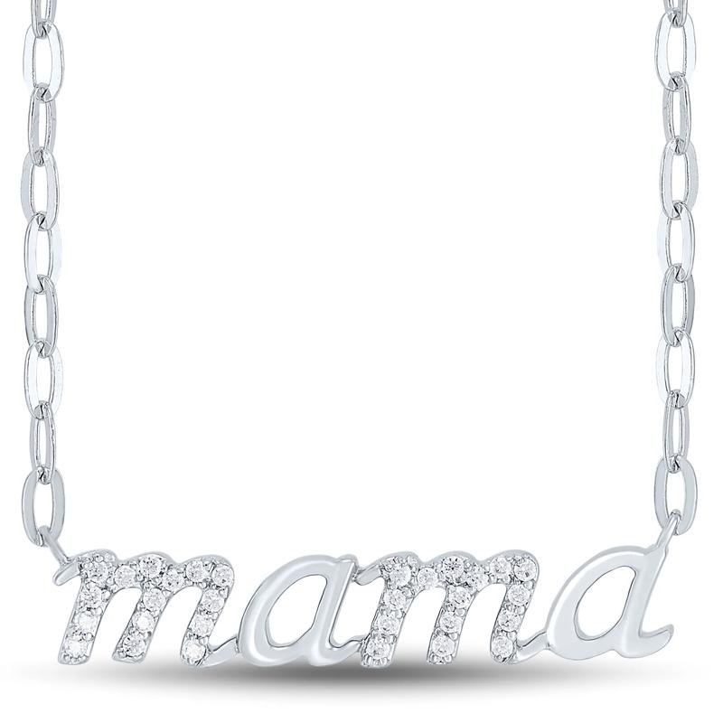 Diamond Mama Necklace in Sterling Silver &#40;1/10 ct. tw.&#41; – Image 1 of 3