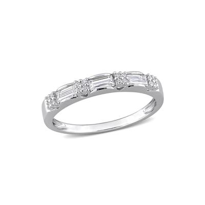 Three-Stone Moissanite Stacking Ring in Sterling Silver (2/5 ct. dew)