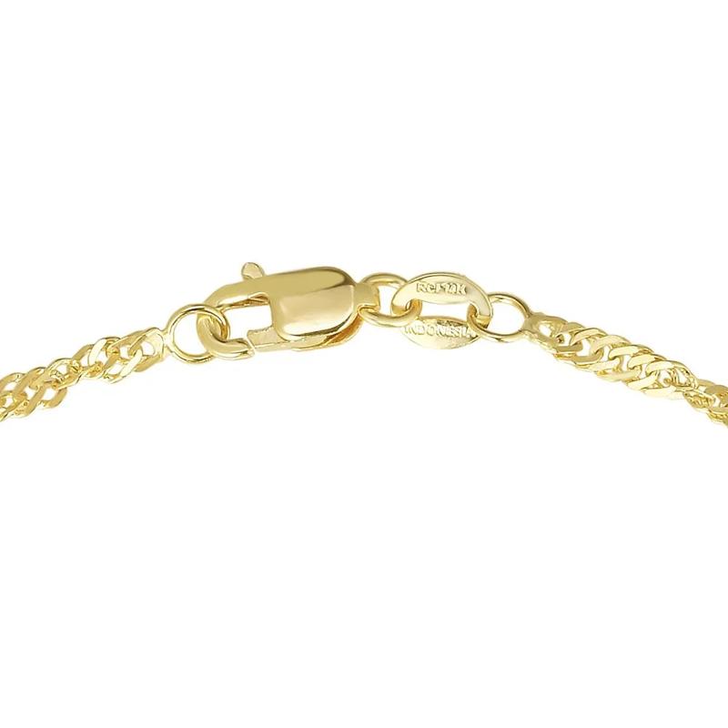 Singapore Chain Ankle Bracelet in 14K Yellow Gold – Image 2 of 3