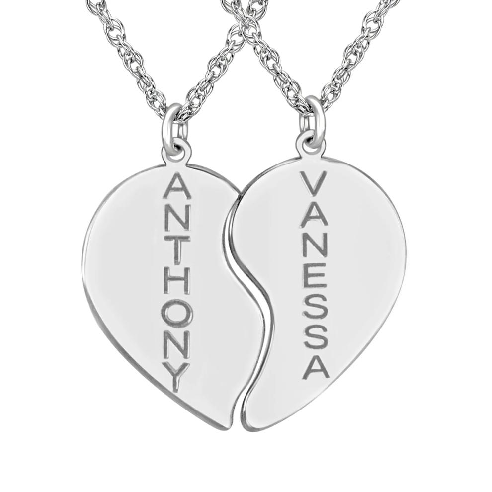 Personalized Heart Couples Pendant in Sterling Silver – Image 1 of 1