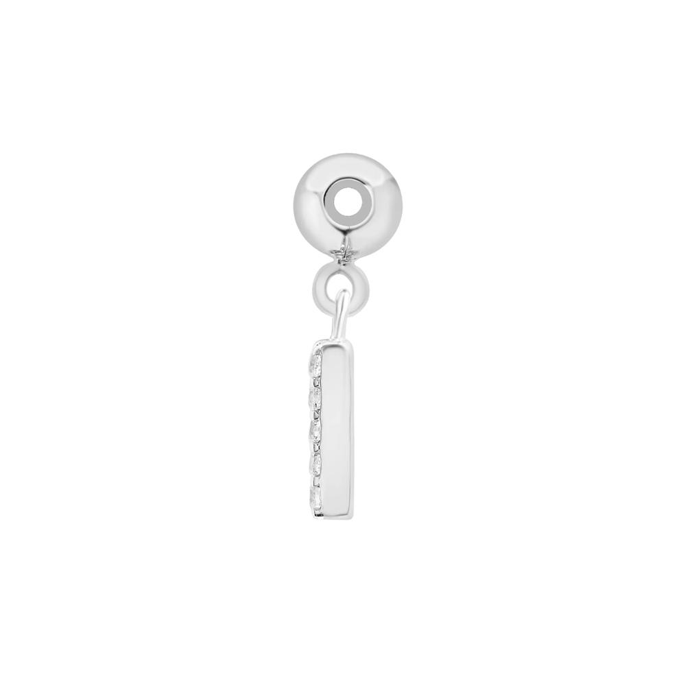 Diamond Accent V Initial Bead Charm in Sterling Silver – Image 2 of 3