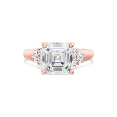 Wilma Lab Grown Diamond Asscher-Cut Center Engagement Ring in 14K Rose Gold (4 1/2 ct. tw.)