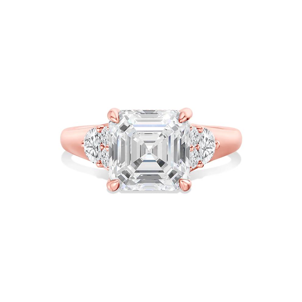 Wilma Lab Grown Diamond Asscher-Cut Center Engagement Ring in 14K Rose Gold (4 1/2 ct. tw.) – Image 1 of 4