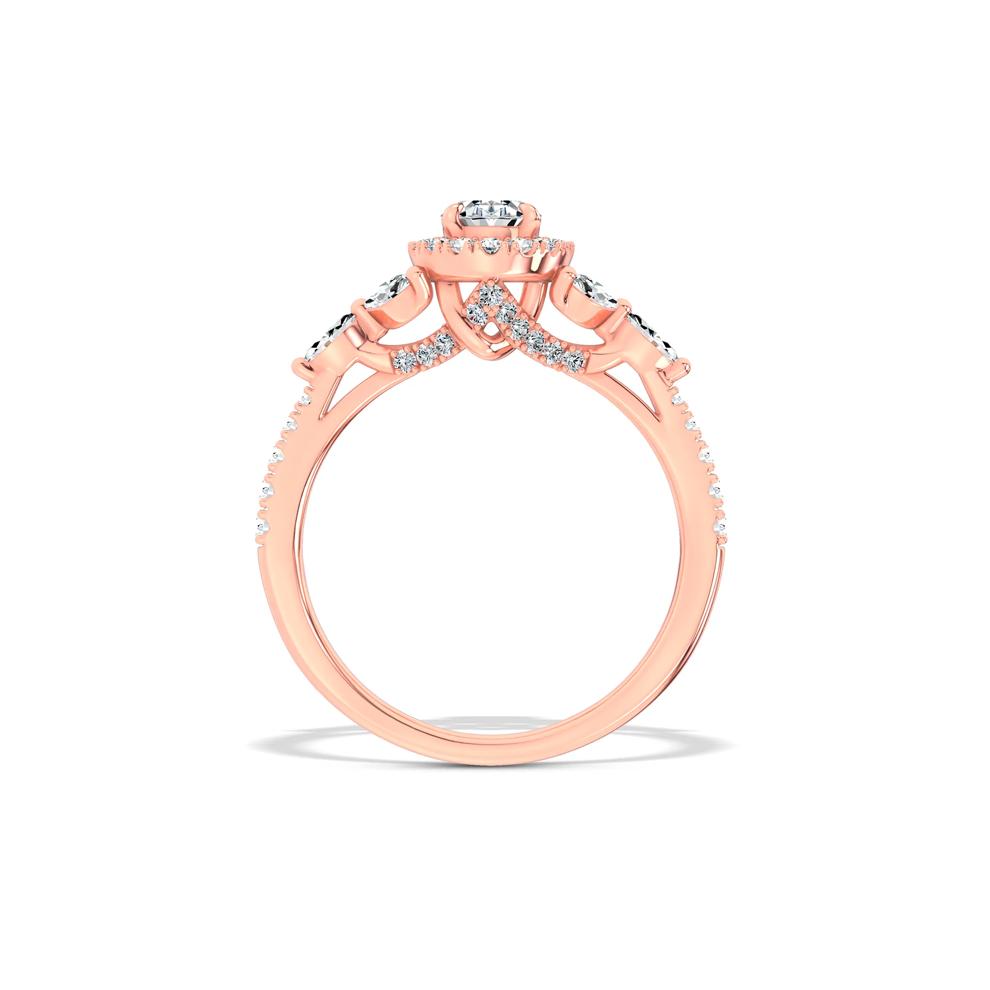 Diamond Oval Halo Engagement Ring in 14K Rose Gold (1 ct. tw.) – Image 2 of 4