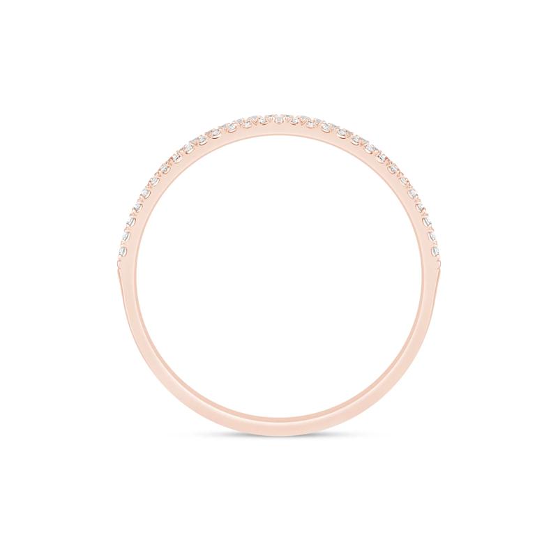 Diamond Double Row Stack Band in 10K Rose Gold &#40;1/8 ct. tw.&#41; – Image 2 of 3