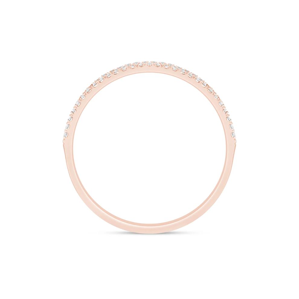 Diamond Double Row Stack Band in 10K Rose Gold (1/8 ct. tw.) – Image 2 of 3