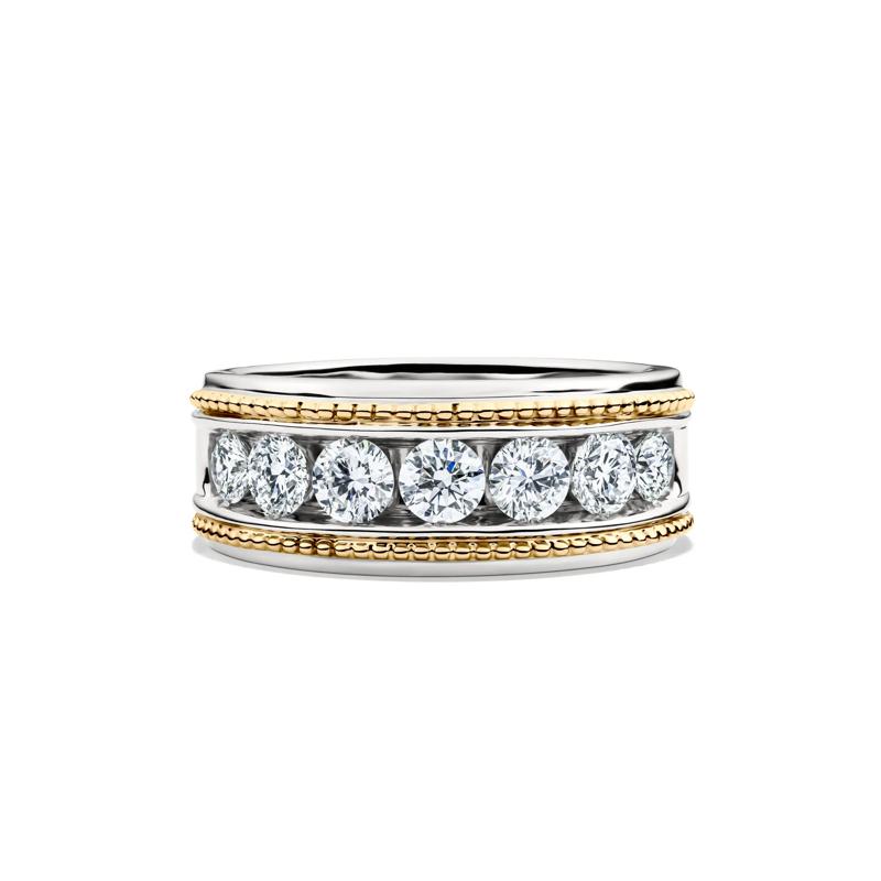Men&rsquo;s Lab Grown Diamond Band in 10K White and Yellow Gold &#40;1 1/2 ct. tw.&#41;  – Image 1 of 4