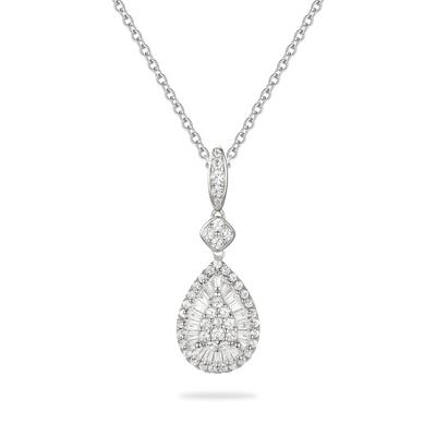 Diamond Drop Pendant Necklace in Sterling Silver (1/2 ct. tw.)