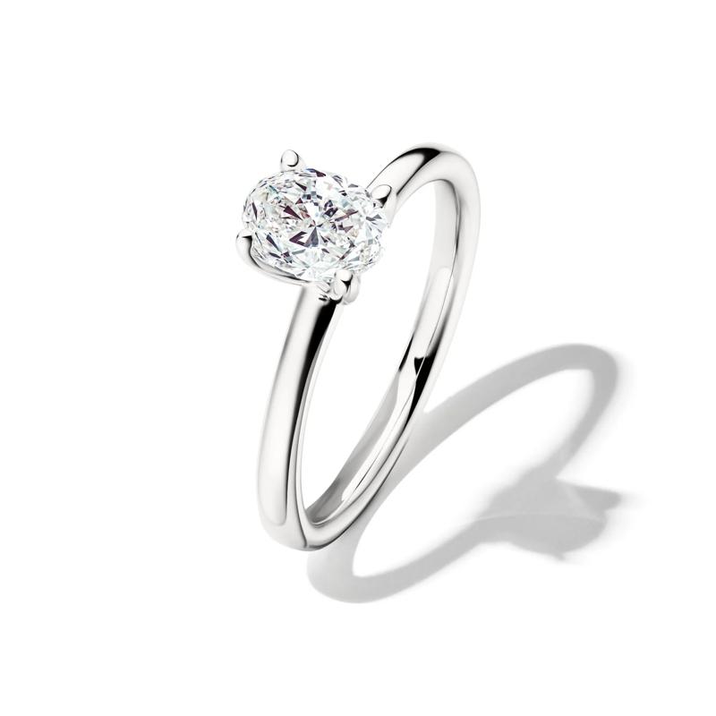 Diamond Oval Solitaire Engagement Ring in 14K White Gold &#40;1 ct.&#41; – Image 4 of 5