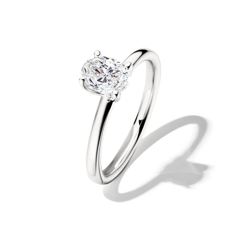 Diamond Oval Solitaire Engagement Ring in 14K White Gold (1 ct.) – Image 4 of 5