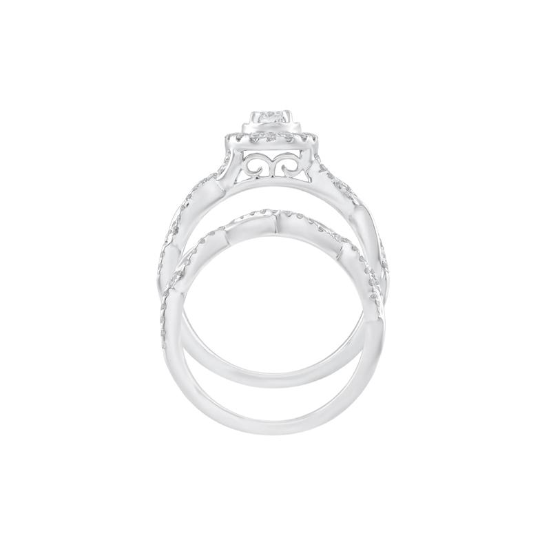 Diamond Halo Woven Engagement Set in 14K White Gold &#40;3/4 ct. tw.&#41; – Image 2 of 3