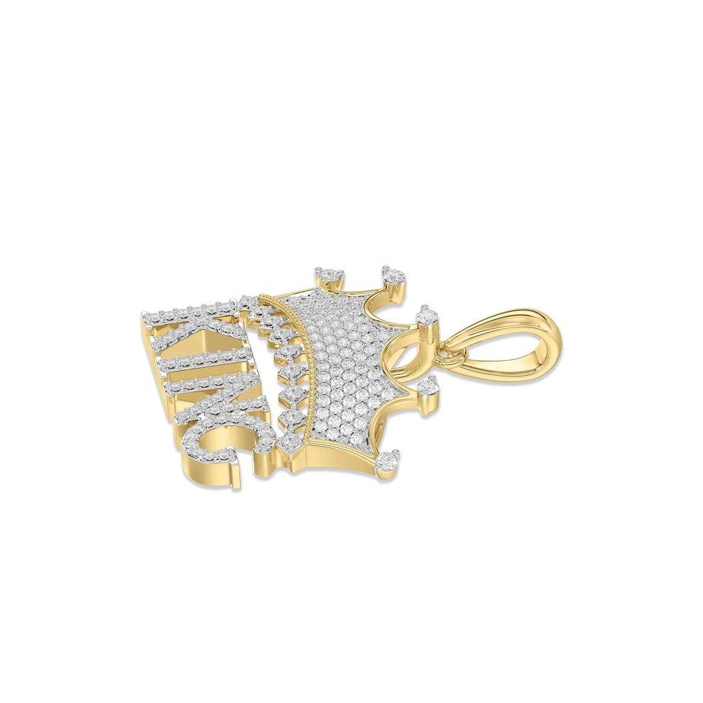 Men's Lab Grown Diamond King Charm in 10K Yellow Gold (1/3 ct. tw.) – Image 2 of 2