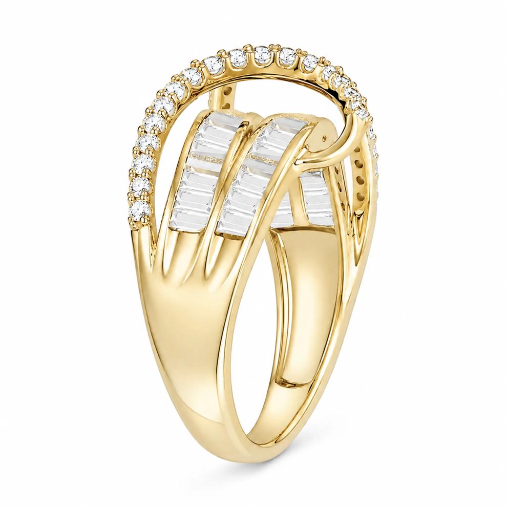 Diamond Multi-Row Ring in 10K Yellow Gold (1 ct. tw.) – Image 2 of 4