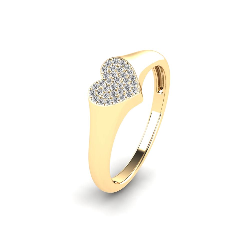 Diamond Heart Ring in 10K Yellow Gold (1/10 ct. tw.) – Image 4 of 4