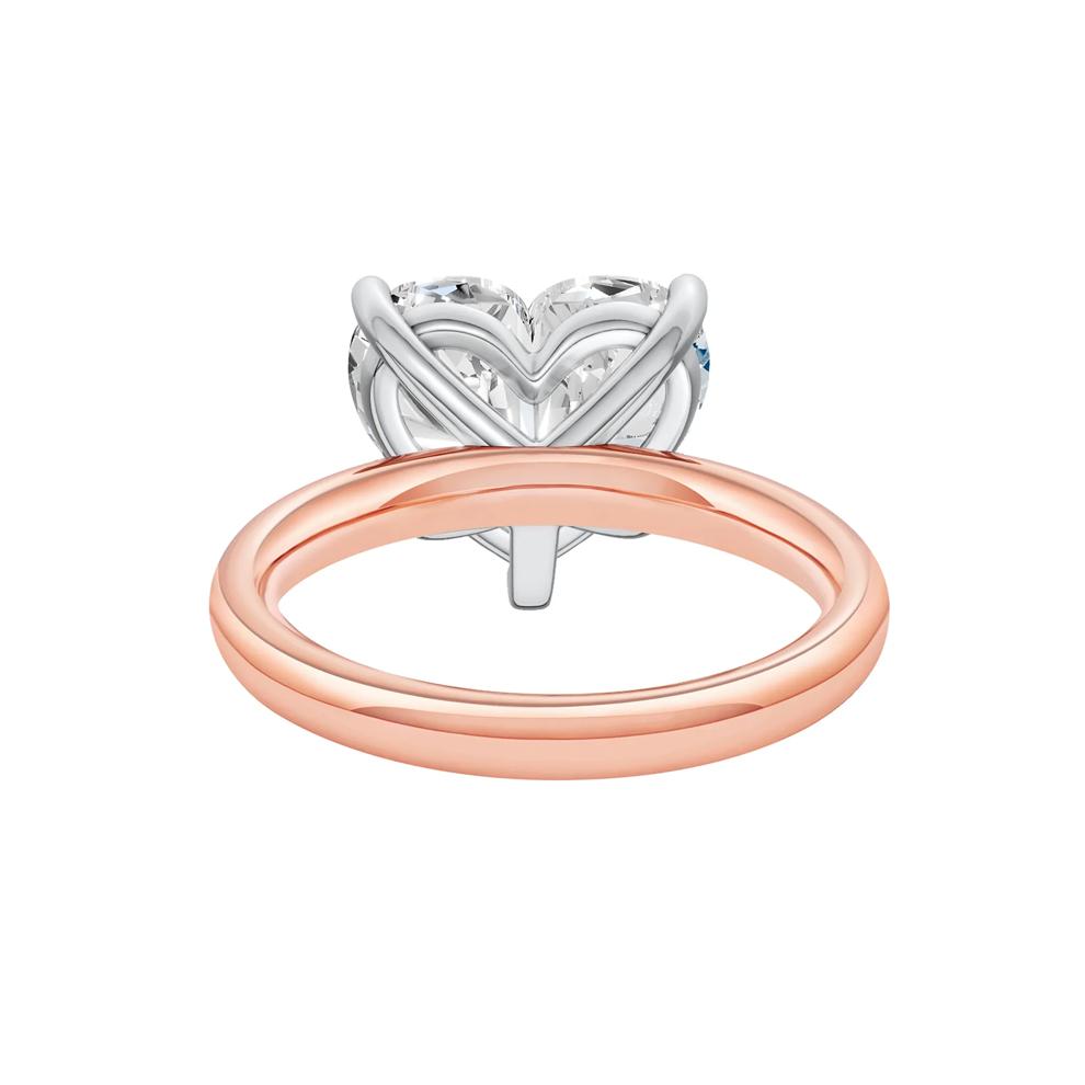 Lab Grown Diamond Heart-Shaped Solitaire Ring in 14K Rose &amp; White Gold (5 ct.) – Image 4 of 4
