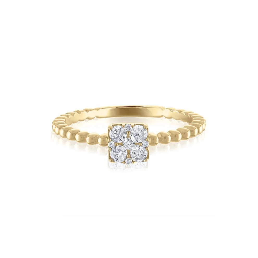 Diamond Cluster Ring in 10K Yellow Gold (1/4 ct. tw.) – Image 1 of 3