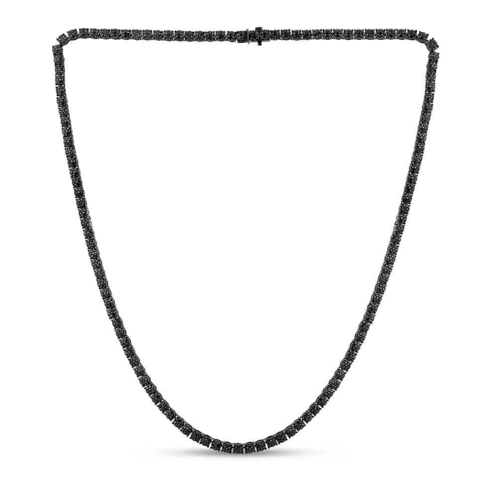 Men's Black Diamond Tennis Necklace is Sterling Silver (3 1/2 ct .tw.) – Image 1 of 2